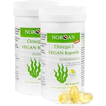 NORSAN Premium Vegan Algae Oil Capsules - 1700 mg Omega 3-2 x 80 Pieces