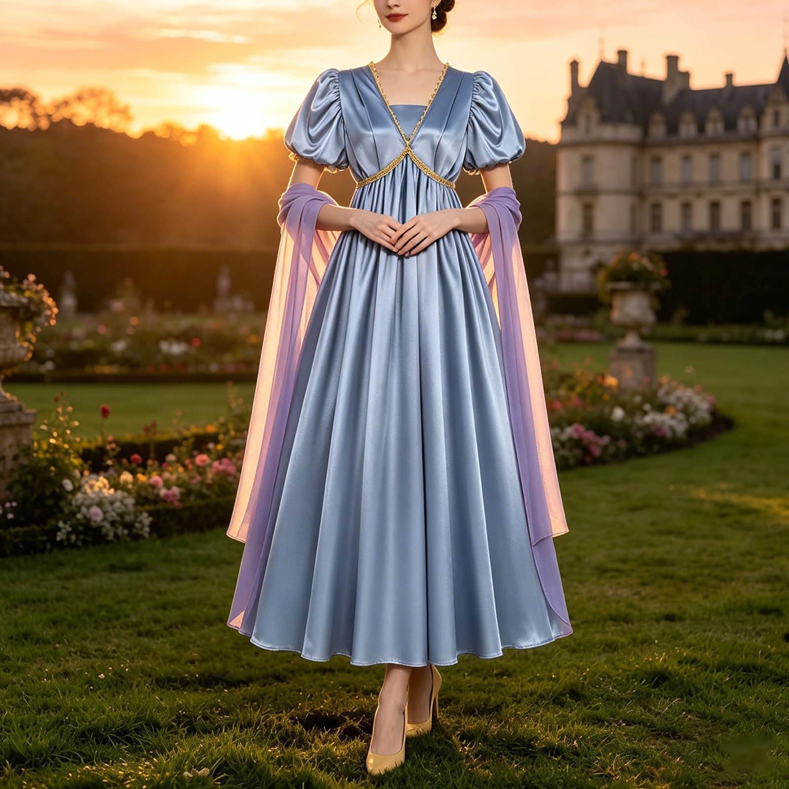 Elegante Abito da Sera Medievale per Corte, spettacoli teatrali e Cosplay.