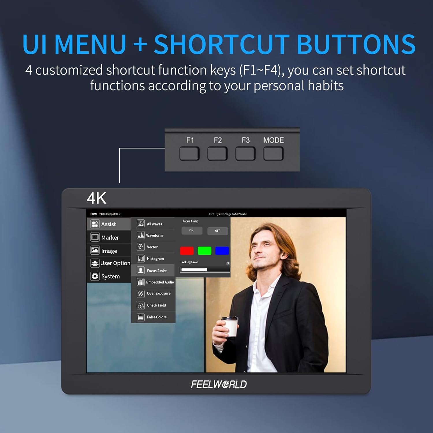 FEELWORLD FW703 7 Inch Video Camera Monitor with F750 4400 mAh Battery 3G SDI 4K HDMI DSLR On Camera Field Video Assist Peaking Focus IPS Full HD