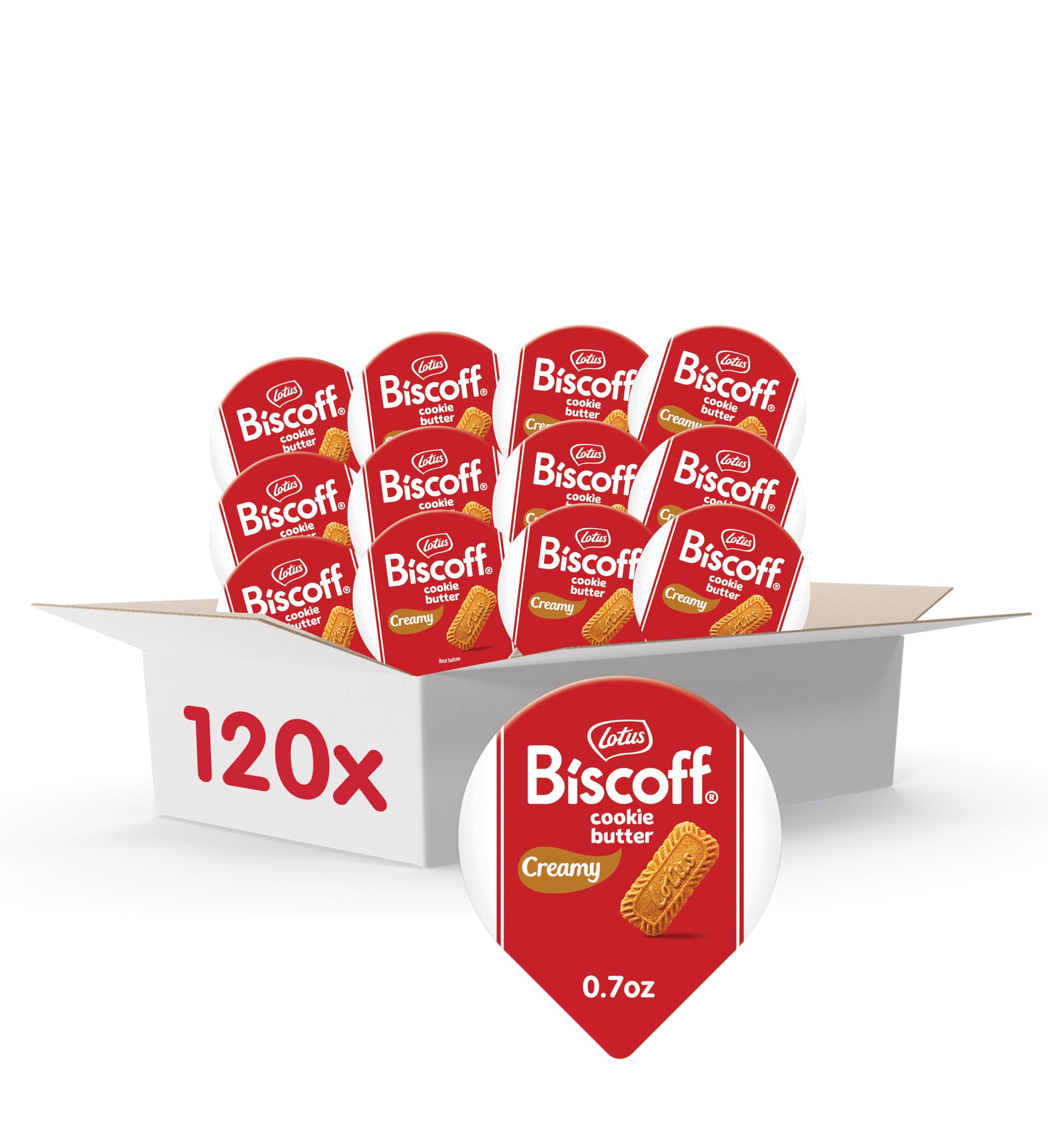 ( BB/05/2026) Lotus Biscoff, Cookie Butter Spread Cups, Creamy, non GMO + Vegan, 0.7 oz, Pack of 120