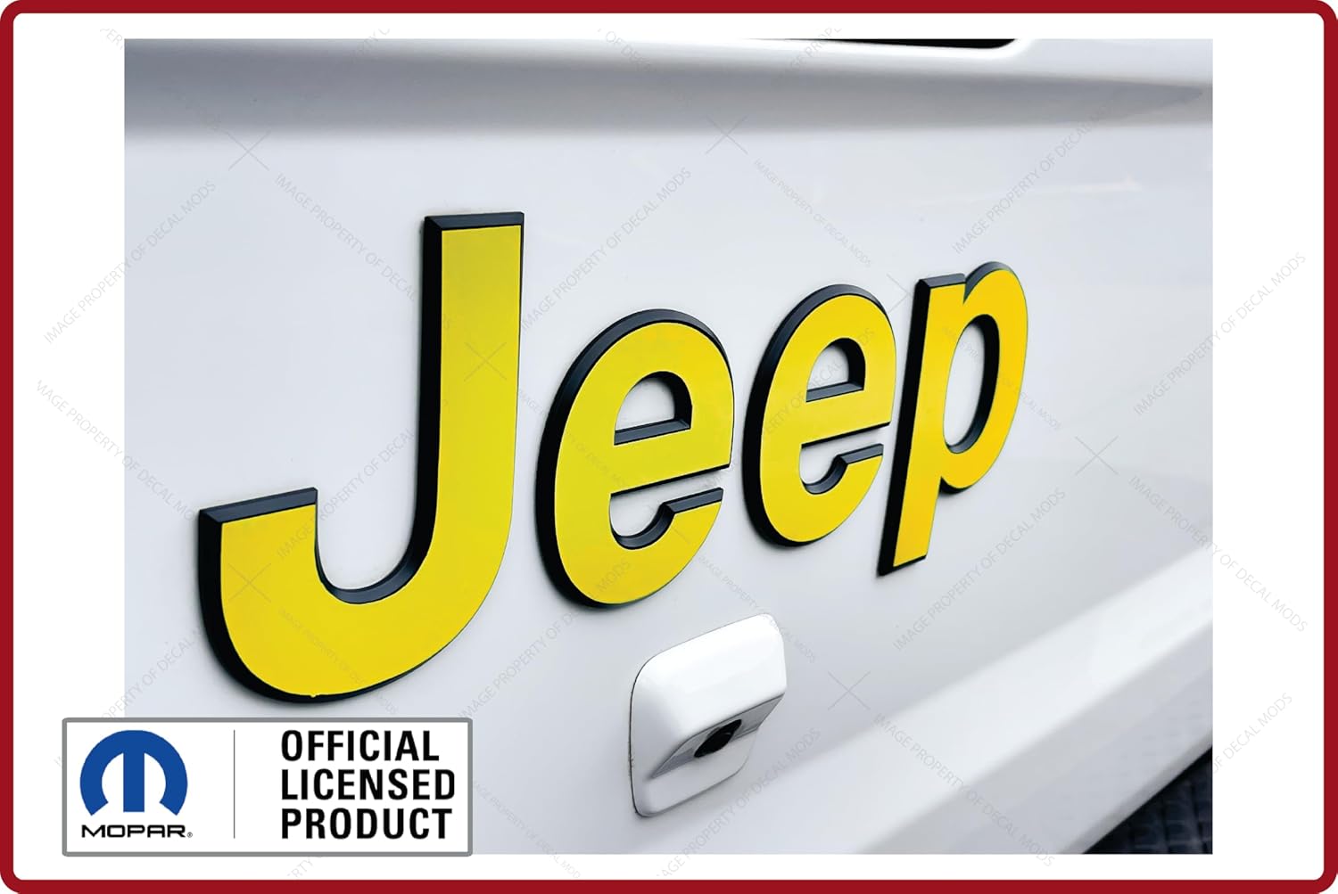 Rear Tailgate Jeep Flat Overlay Decal Graphic fits Jeep Gladiator/Wrangler JL/JT (2018-2024) Yellow CY | SJ8Z2