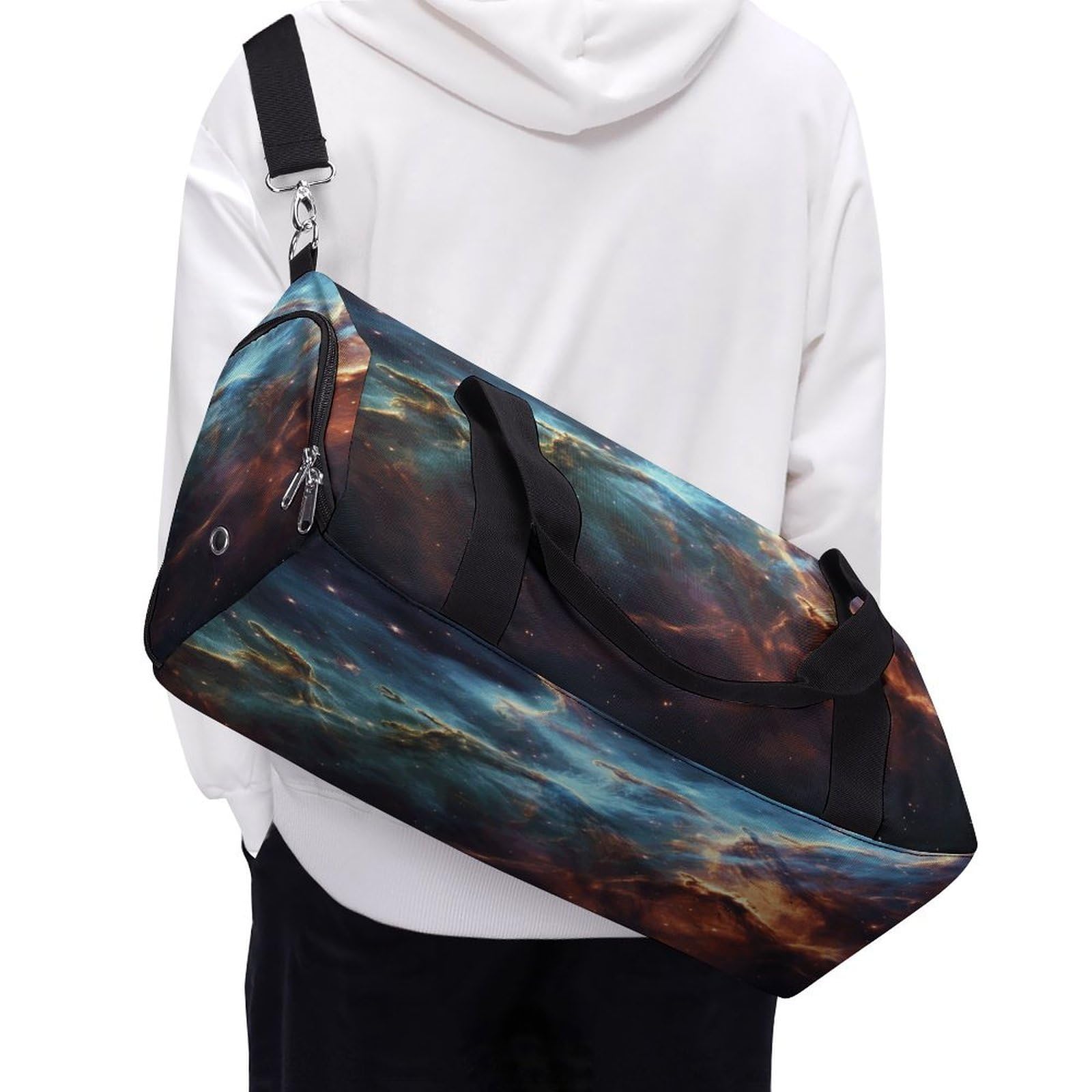 Turnbeutel für Damen und Herren, Universum, Galaxie, Weltraumdruck, wiederverwendbar, Turnbeutel mit Schuhfach, Stil, Einheitsgröße, modern, Stil:, Einheitsgröße, Modern