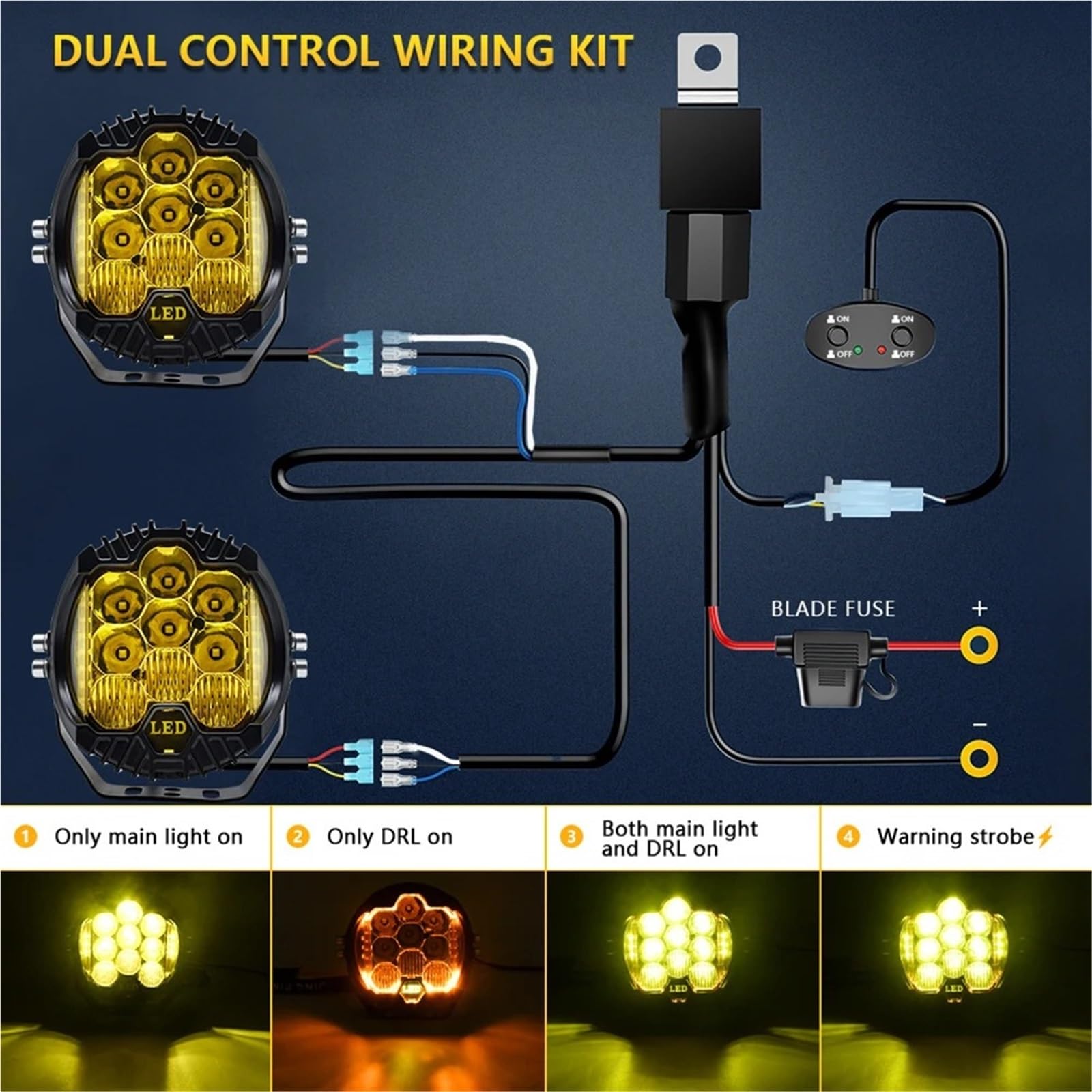 Faros Delanteros Faros Delanteros Luz Conducción Foco LED Blanco Amarillo 3 5 Pulgadas Lámpara Trabajo DRL Para Niva Para Lada Todoterreno 4x4 Para Jeep Auto Faros Faro(White-5INCH-2PCS)