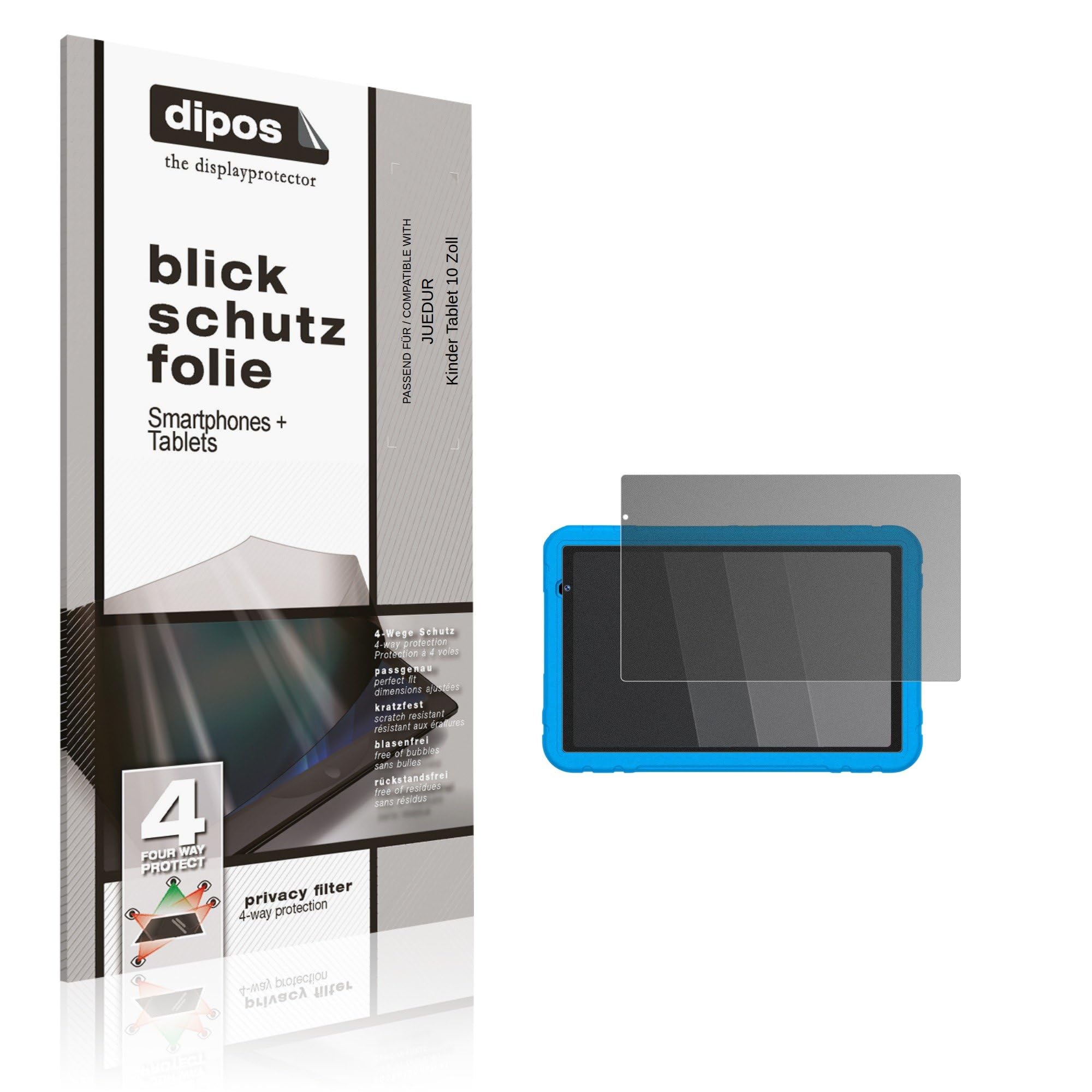 dipos Protector de Pantalla Antiespía para JUEDUR Kinder Tablet 10 Pulgada