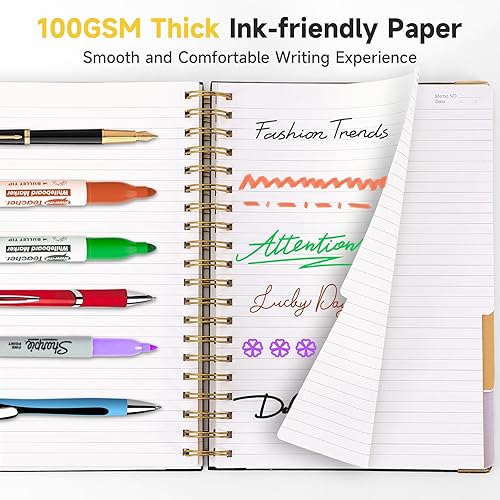 Miniatura 4 de Huhuhero Cuaderno de espiral, 240 páginas, cuaderno de 5 materias con rayas universitarias, 7.6 x 10.5 pulgadas, bonitos diarios en espiral forrados