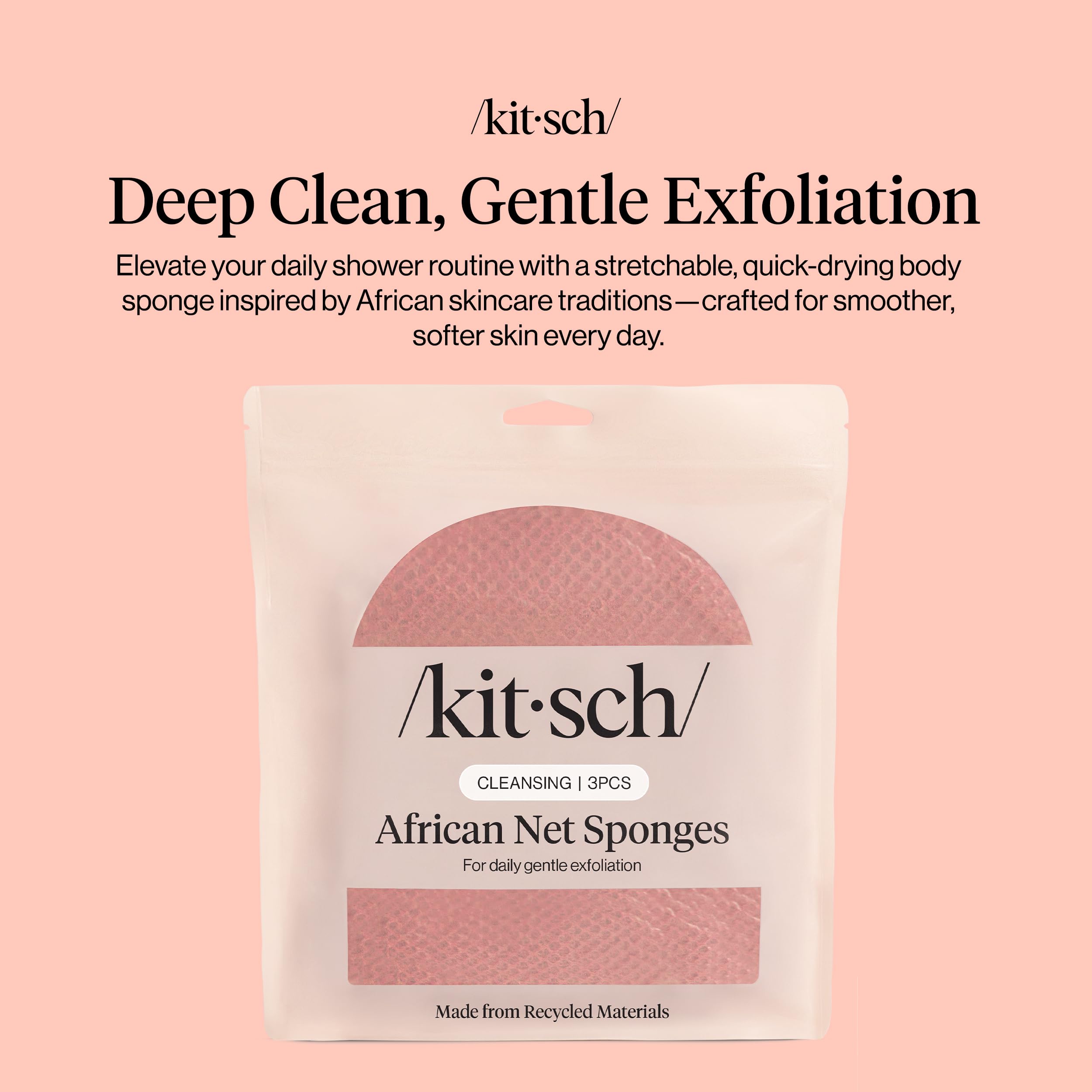 Kitsch African Net Sponge - Berry Pink Exfoliator -2