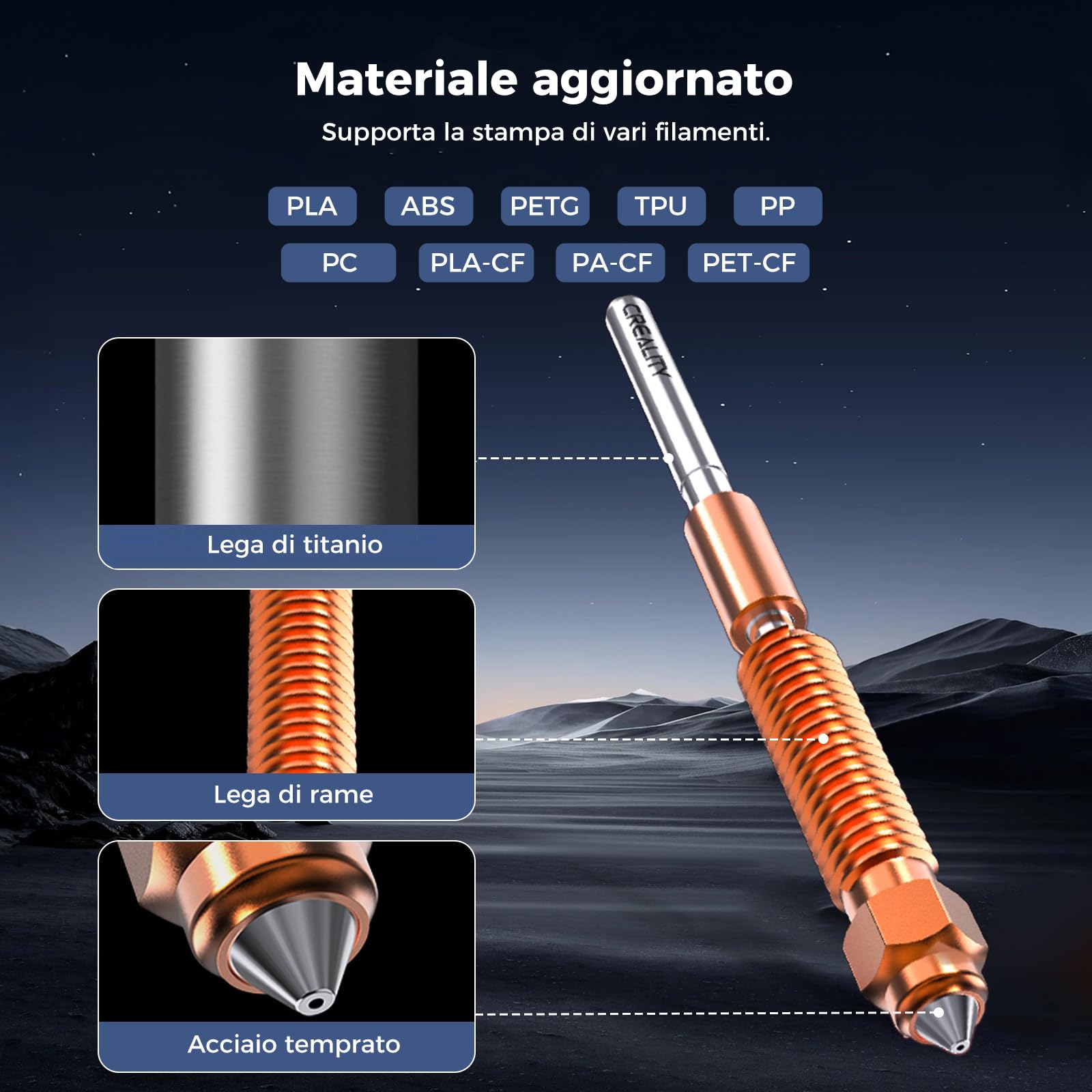 Creality Kit aggiornamento ufficiale Hotend K1 Max/K1 SE/K1C con blocco riscaldante in ceramica, attacco con fibbia, kit ufficiale di ugelli Unicorn Quick-Swap per hotend stampante 3D
