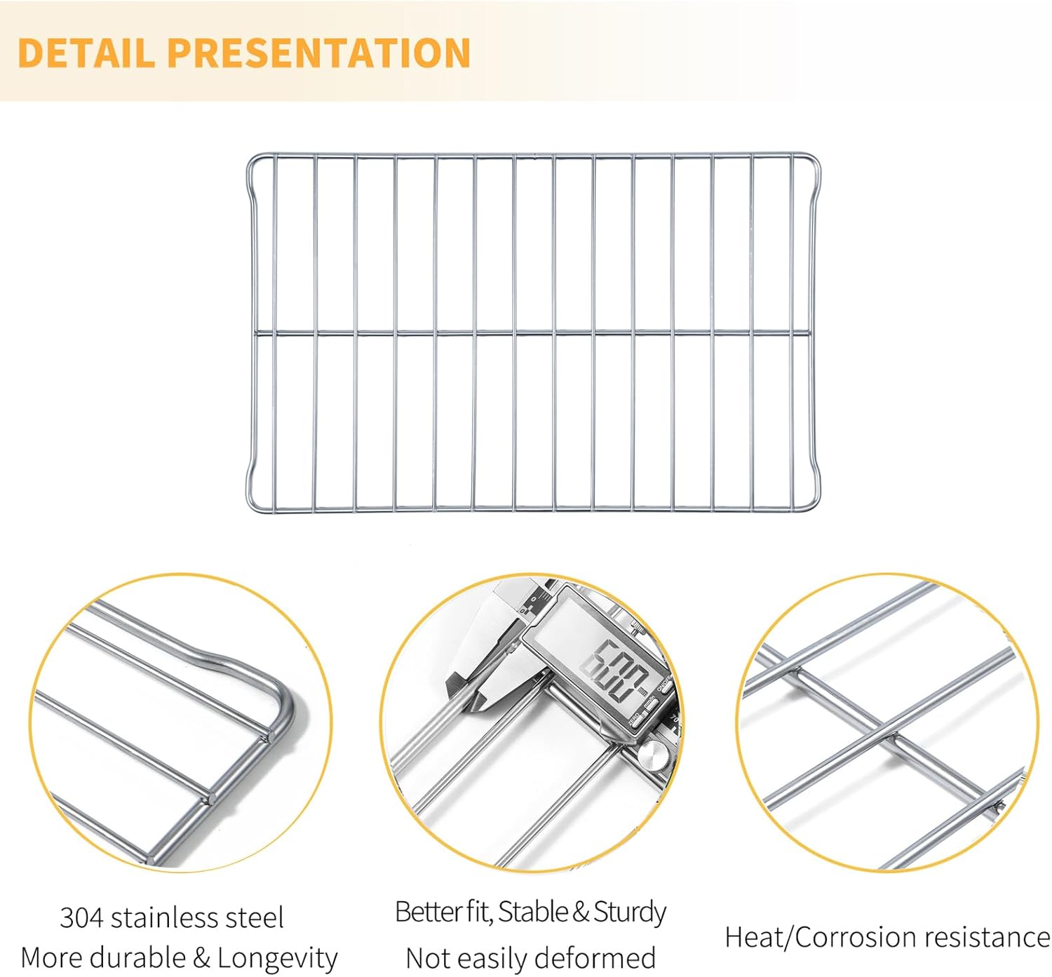 Allstare DE75-00083A Microwave Rack Replacement for Samsung Microwave Parts 304 Stainless Steel Baking Cooking Rack 20" x 12.5" ME18H704SFS ME21R7051SS Samsung Microwave Oven Shelf Metal Wire Rack 1Pc