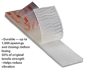 3M Dual Lock Reclosable Fasteners, Heavy Duty, Clear, TB3560/SJ3560, Type 250/250, 1 in x 10 ft, Mated Strip, Industrial Use, Indoor/Outdoor, Great for Metal, Glass, Acrylic, PC, ABS
