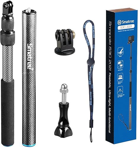 Miniatura 5 de Smatree Poste flotante extensible desmontable de fibra de carbono, impermeable G*Pro Selfie Stick compatible con G*Pro 1211109876543 Plus3G*pro