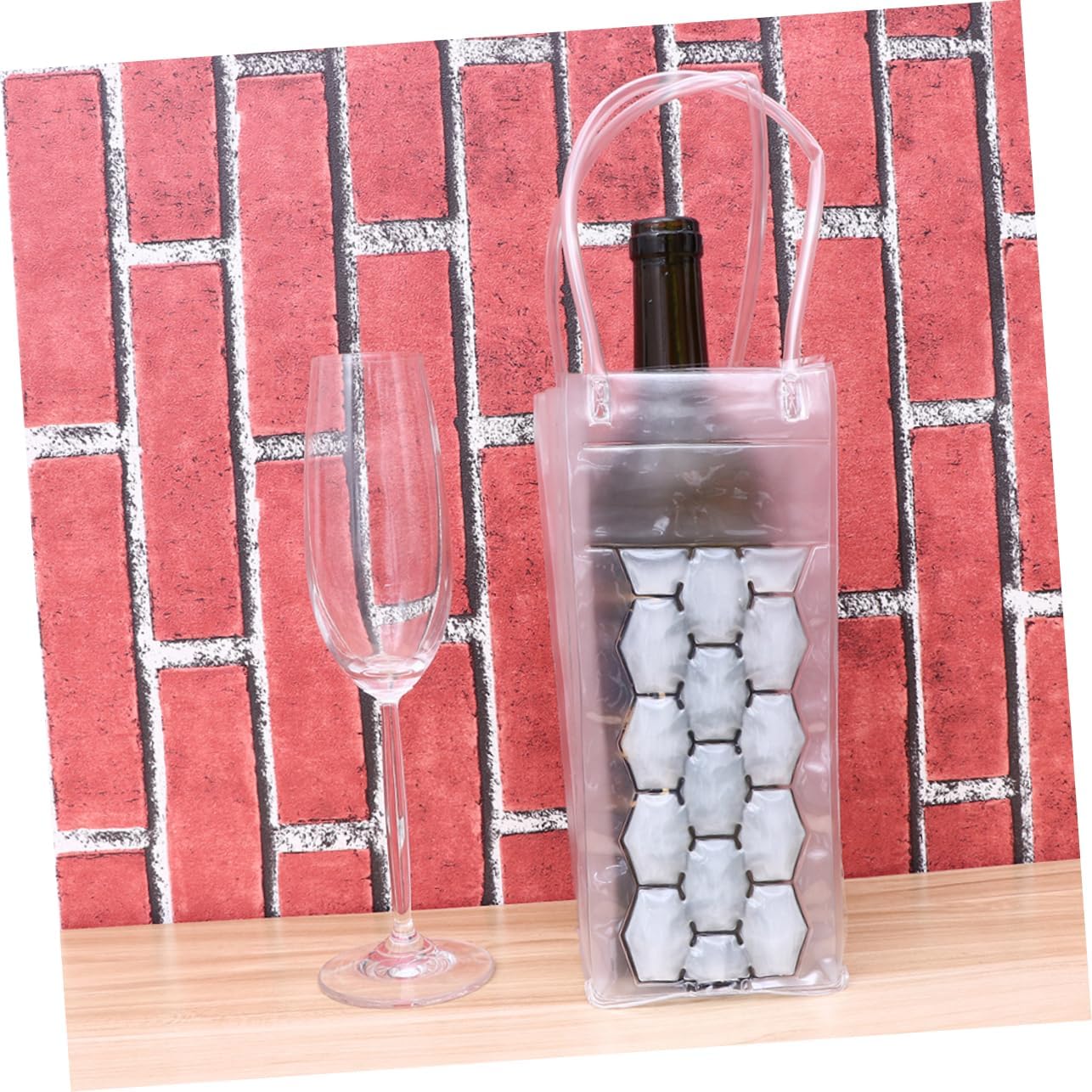 3 Pack PVC Wine Bottle Cooler Bag for 750ml Beer Bottles | Double Sided Reusable Design, Small Lightweight Carrier, Keeps Bottles Chilled and Garden Parties Anniversaries