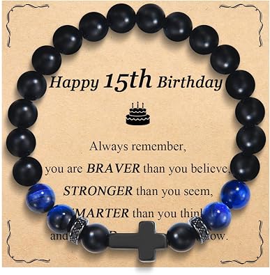 8-30th Birthday Gifts for Boys Men Cross Bracelet Teen Boy Gift Idea | for Son/Grandson/Brother/Nephew Birthday Decoration Jewelry