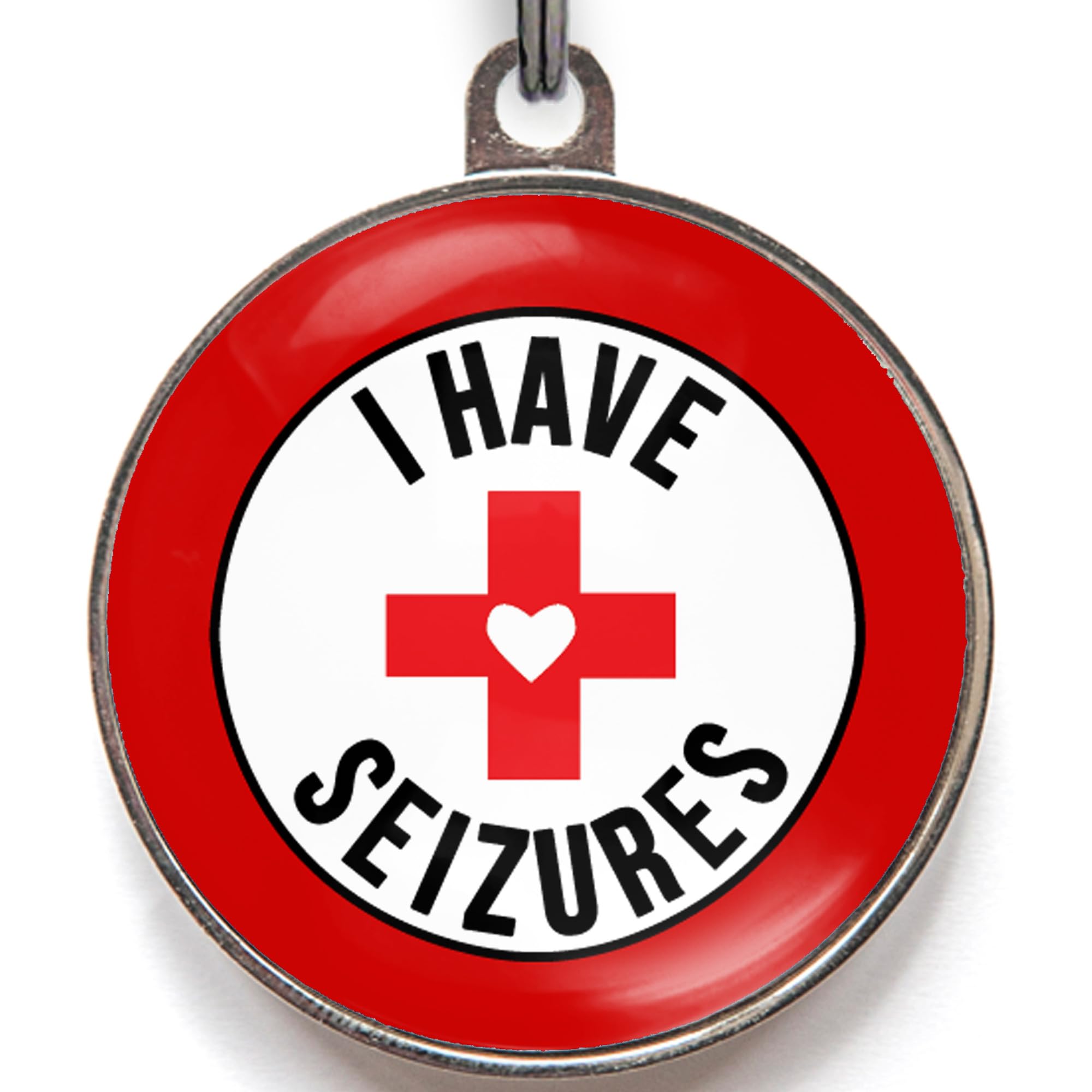 Seizures Dog Tag – Add Your Info to Back – I Have Seizures Medical Alert Pet ID – Durable Double-Sided Tag for Dogs with Seizure Disorder – 2 Sizes – 36 Colour Options – Custom Safety Tag