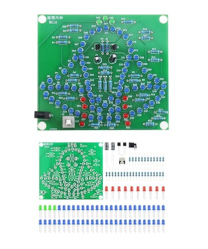 Miniatura 7 de YIDAB Kit de práctica de soldadura 5 en 1, cubo de luz para bricolaje, música, RGY LED, dados electrónicos, campanillas de viento, reloj de arena