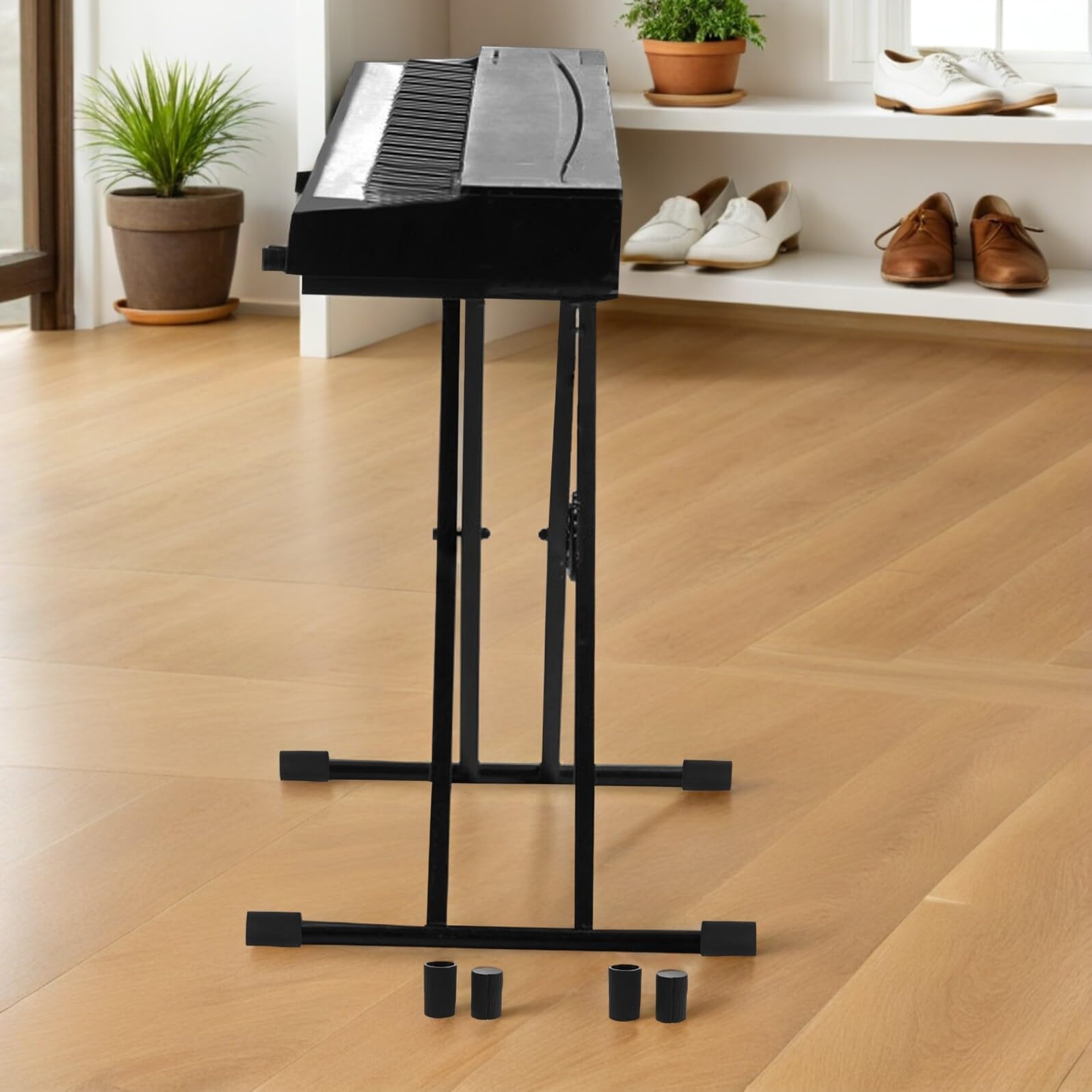 Piedini Antiscivolo 8 Pezzi in Plastica per Supporto Tastiera Digitale, Tappi di Ricambio Protettivi per Gambe Pianoforte, Copripiedini Ammortizzanti per Uso Domestico e Studio