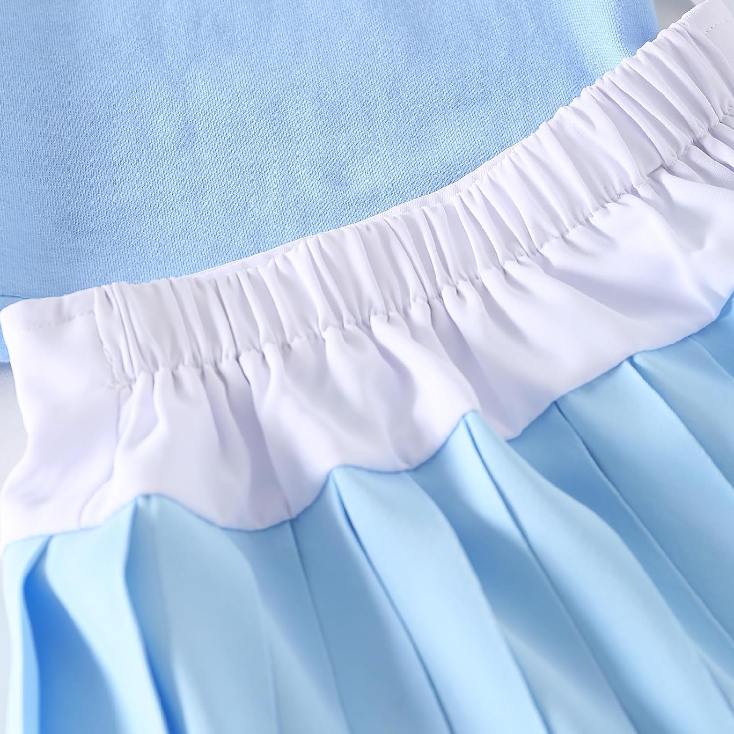 2Pcs Summer Clothes Toddler Baby Girl Golf Outfit Solid Sleeveless Polo Shirt and Pleated Mini Skirt Set - Image 7