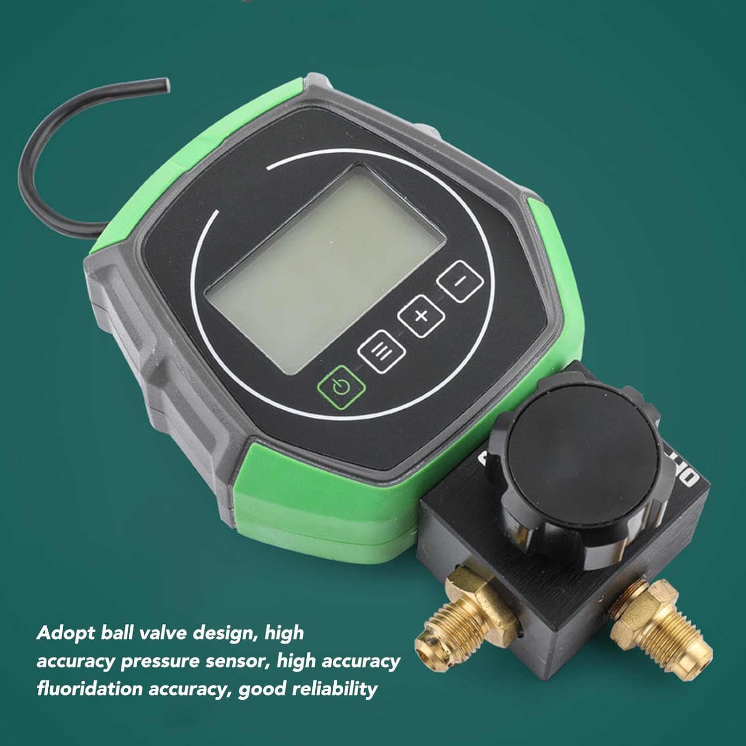 Fafeicy Digital HVAC Gauges Set 0-6000KPa with Ball Valves, High Accuracies Vacuum Pressure Tester for AC Refrigeration System Service