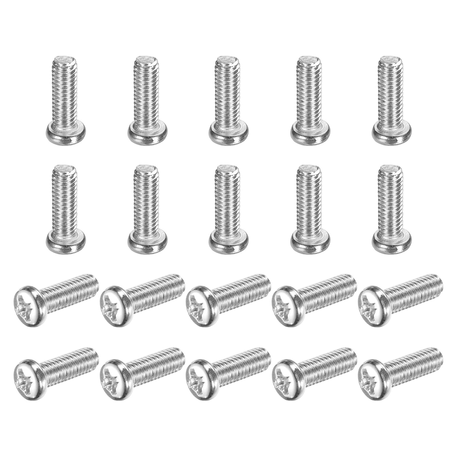 sourcing map 50 Pcs M4x12-0.7mm Phillips Pan Head Machine Screws, Carbon Steel Full Thread