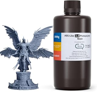 ELEGOO ABS-Like 3.0 3D Drucker Resin Grau 1000g, 405nm UV-Härtendes 3D Printer Harz mit Hoher Zugfestigkeit und Biegefestigkeit für MSLA/LCD/DLP 3D Drucker