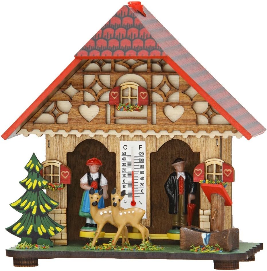 Trenkle Wetterhaus Aus Schwarzwald - Traditionelles Holz-Wetterhäuschen Mit Figuren