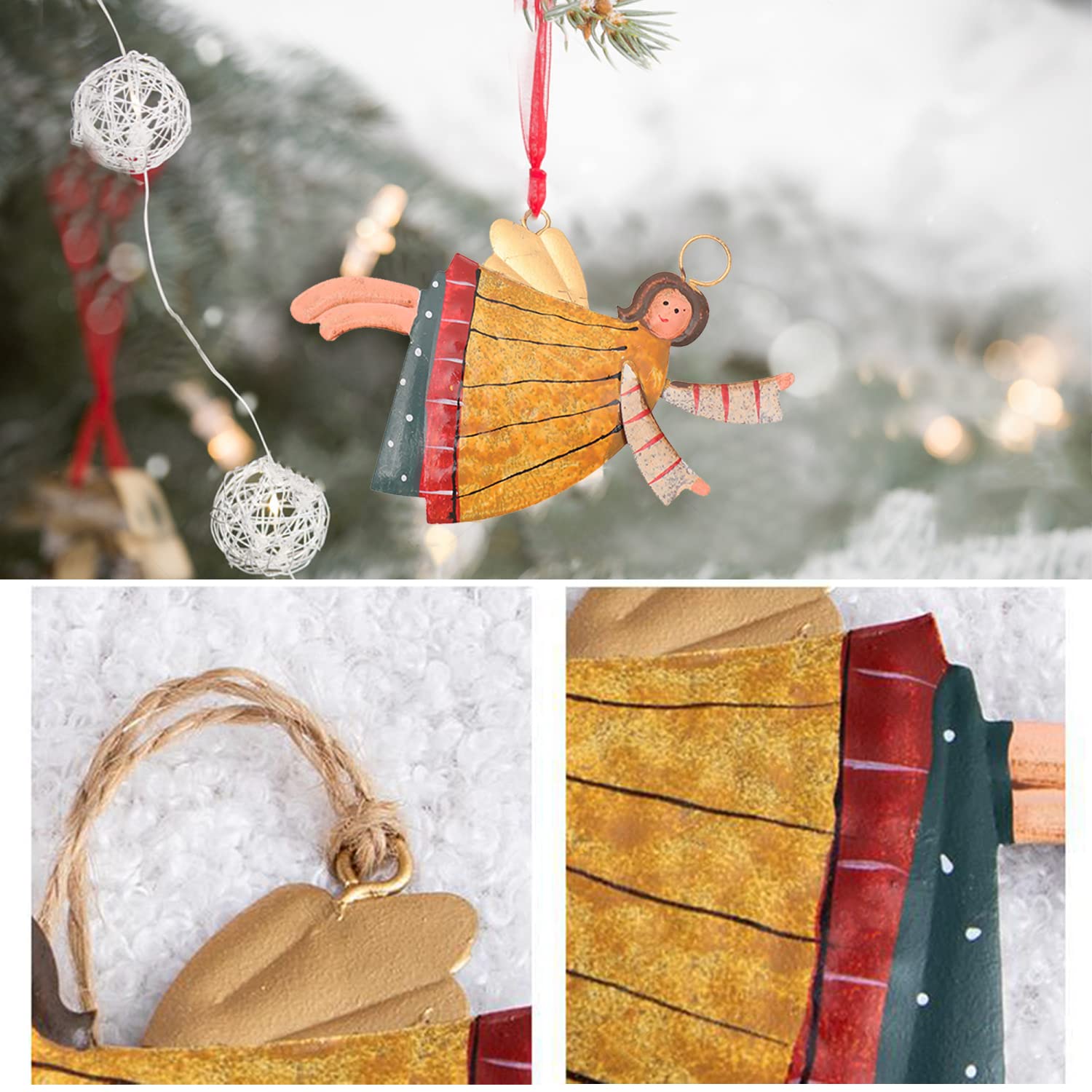 Kersthanger maan met engel | Polyresin | It's all about Christmas