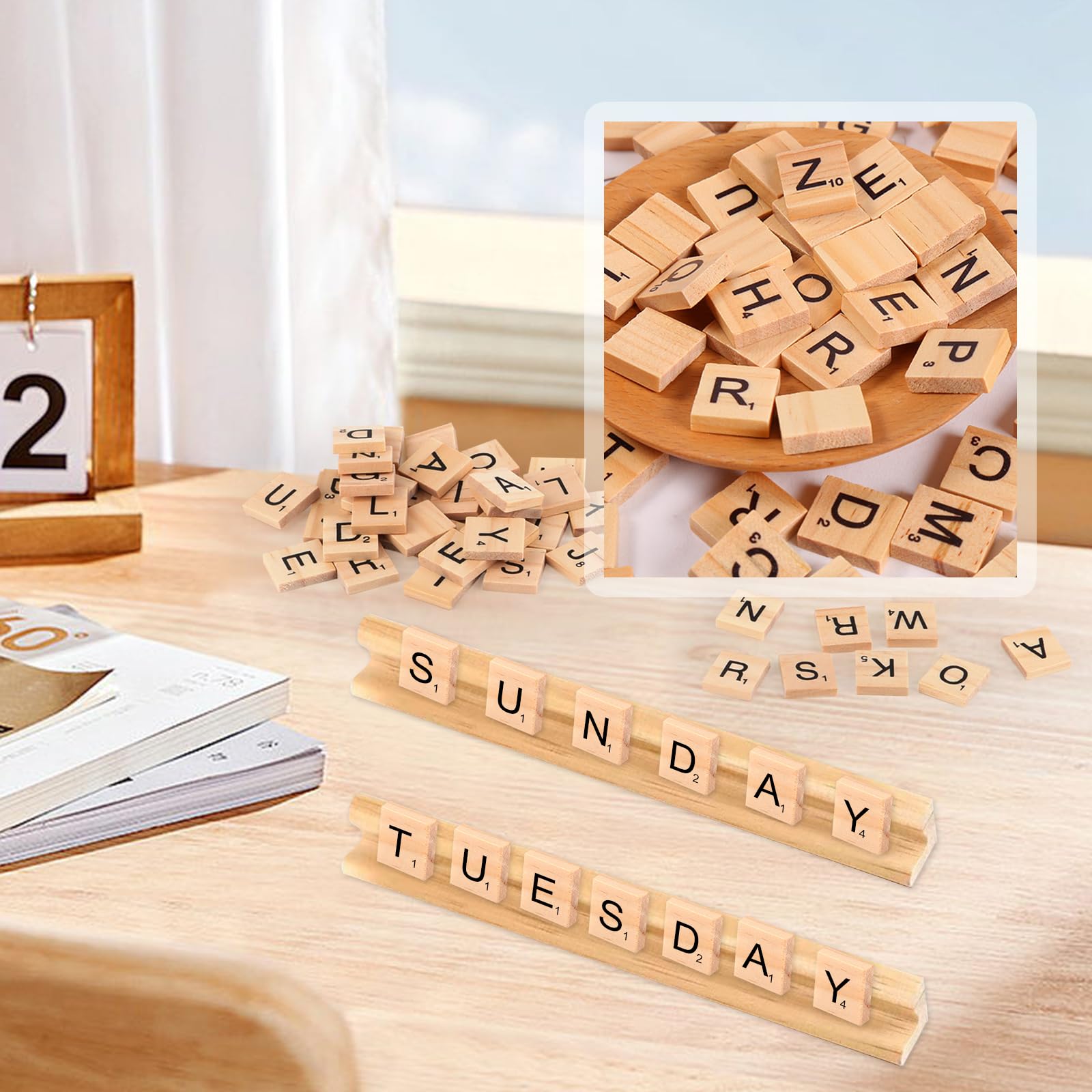 300 Lettres En Bois TNOMSNO - A-Z Pour Apprentissage & Jeux - 4mm/5mm Épaisseur