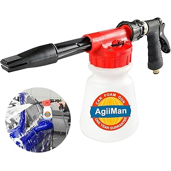 Amazon Com Agiiman Car Wash Foam Gun Foam Cannon Garden Hose Sprayer With Adjustment Ratio Dial Blaster Auto Detailing Cleaning Soap Cleaner No Pressure Washer Required Automotive