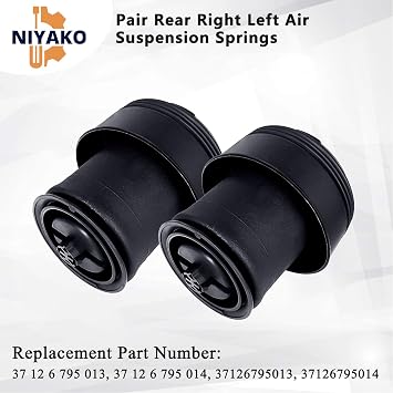 Pair Rear Left & Right Air Suspension Spring Replacement# 37126795013 37126795014 Fit X5 F15 X6 F16