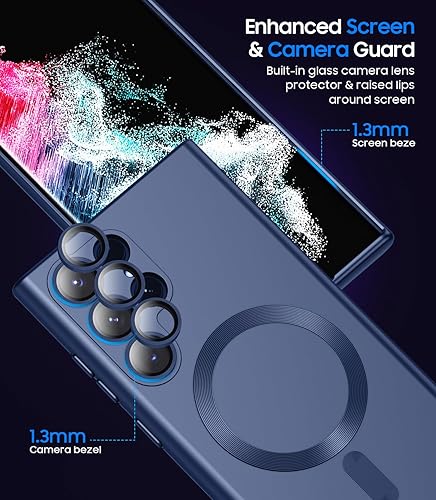 Vista 91 de Magnetic for Samsung Galaxy S24 Ultra Case [Compatible with MagSafe][Built-in Camera Lens Protector] Slim Soft Bumper TPU Shockproof Phone Shell