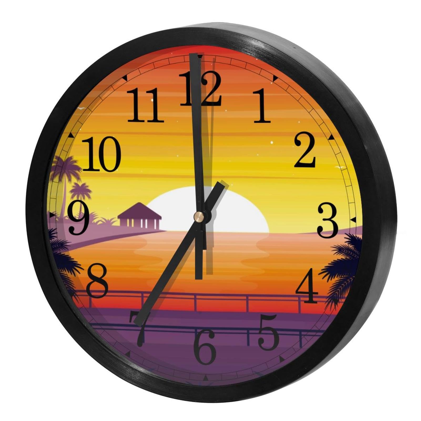 Horloge murale à piles silencieuse et ronde pour l'école et la maison