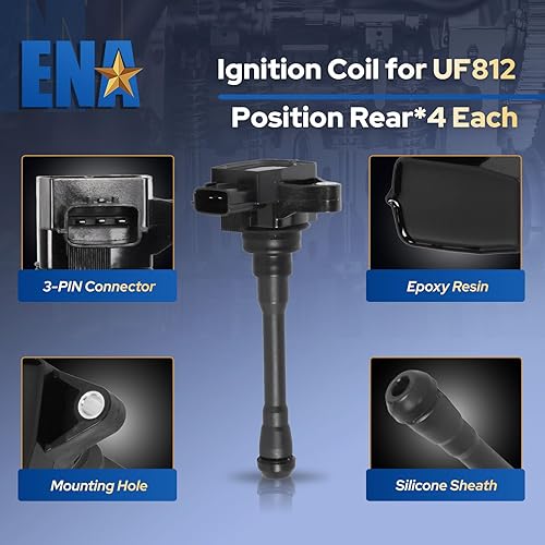 Miniatura 4 de ENA Juego de 8 bobinas de encendido delanteras y traseras 5.6 V8 compatibles con Nissan NV2500 NV3500 TITAN XD 2016 2017 2018 2019 2020 Reemplazo