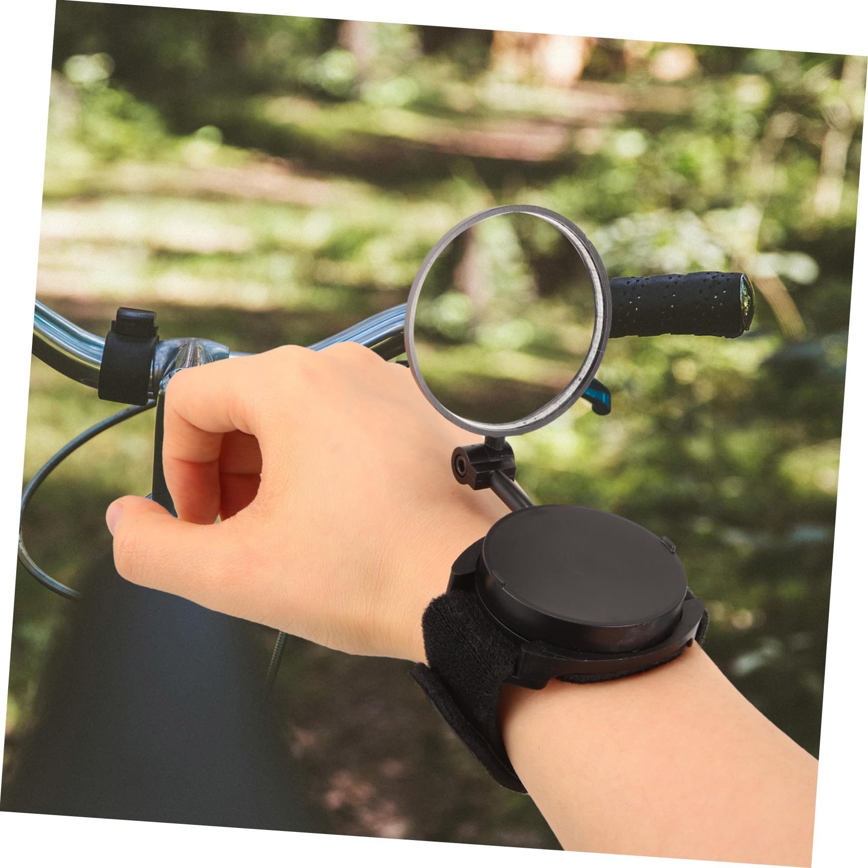 Happyyami 3pezzi Specchietto Retrovisore Per Bicicletta Manica Da Polso e Leggero Visibilità Completa Per Ciclisti Accessorio Per Ciclismo Sicuro e Pratico Rotazione
