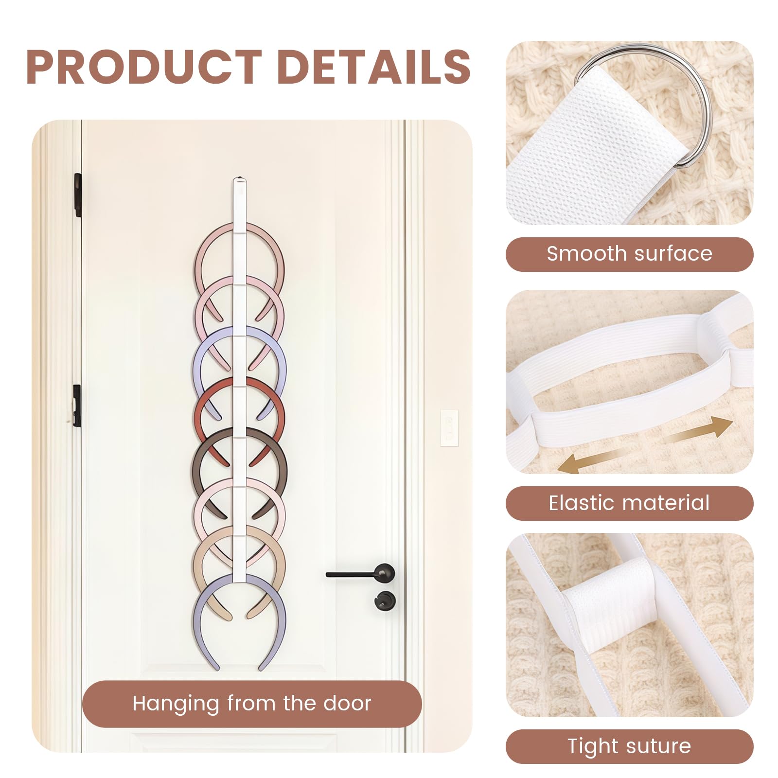 3 Pezzi Organizer per Fasce per Capelli per Ragazze, Esposizione Fermagli Elastici per Capelli, Organizer Bianco per Accessori per Capelli per Decorazione Camera da Letto e dormitorio