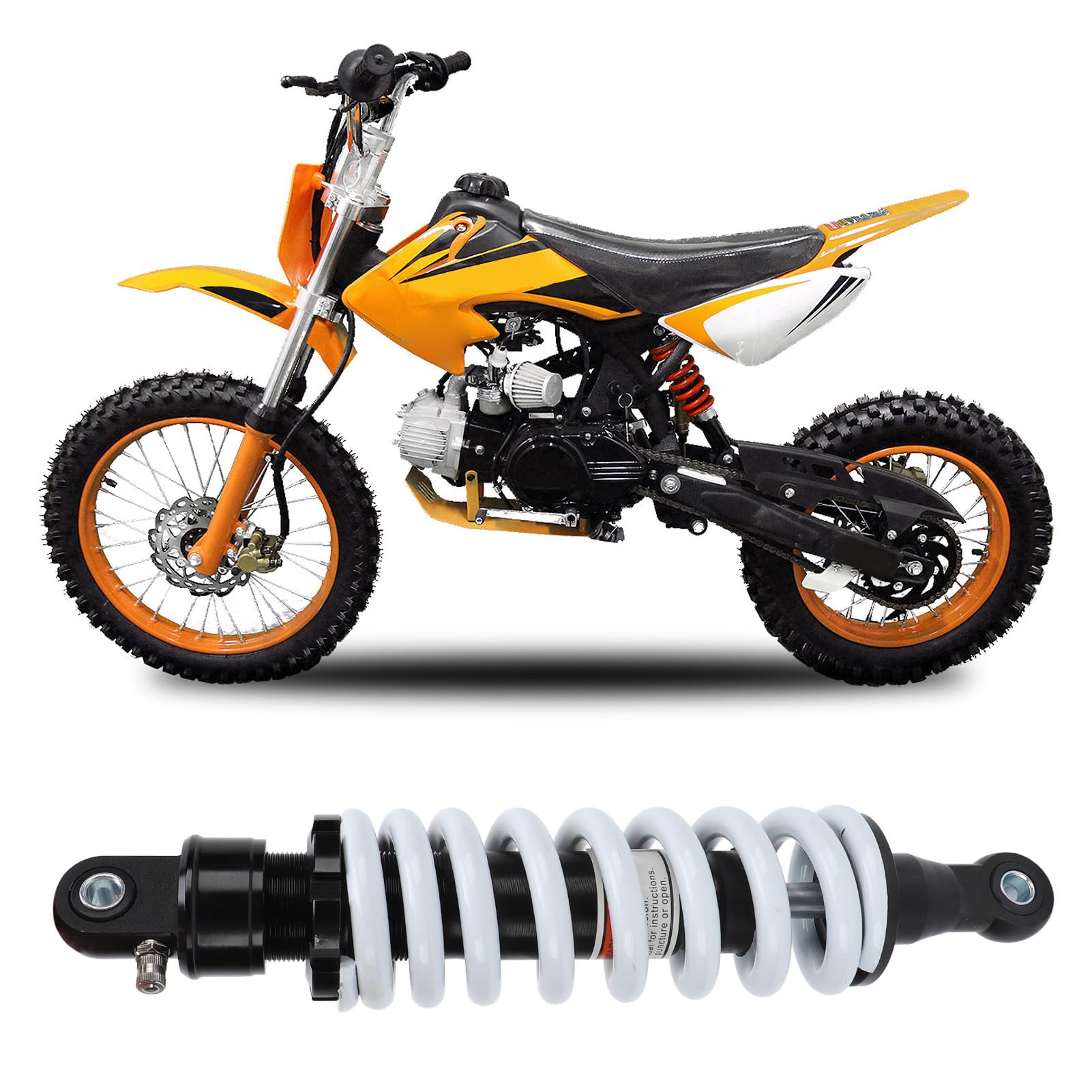 Assorbitore Posteriore 310 Mm, Lega di Alluminio CNC con Molla Ad Alte Prestazioni, più, Smorzamento Migliorato, Adattamento Universale per Motociclette, Kart GO, ATV,