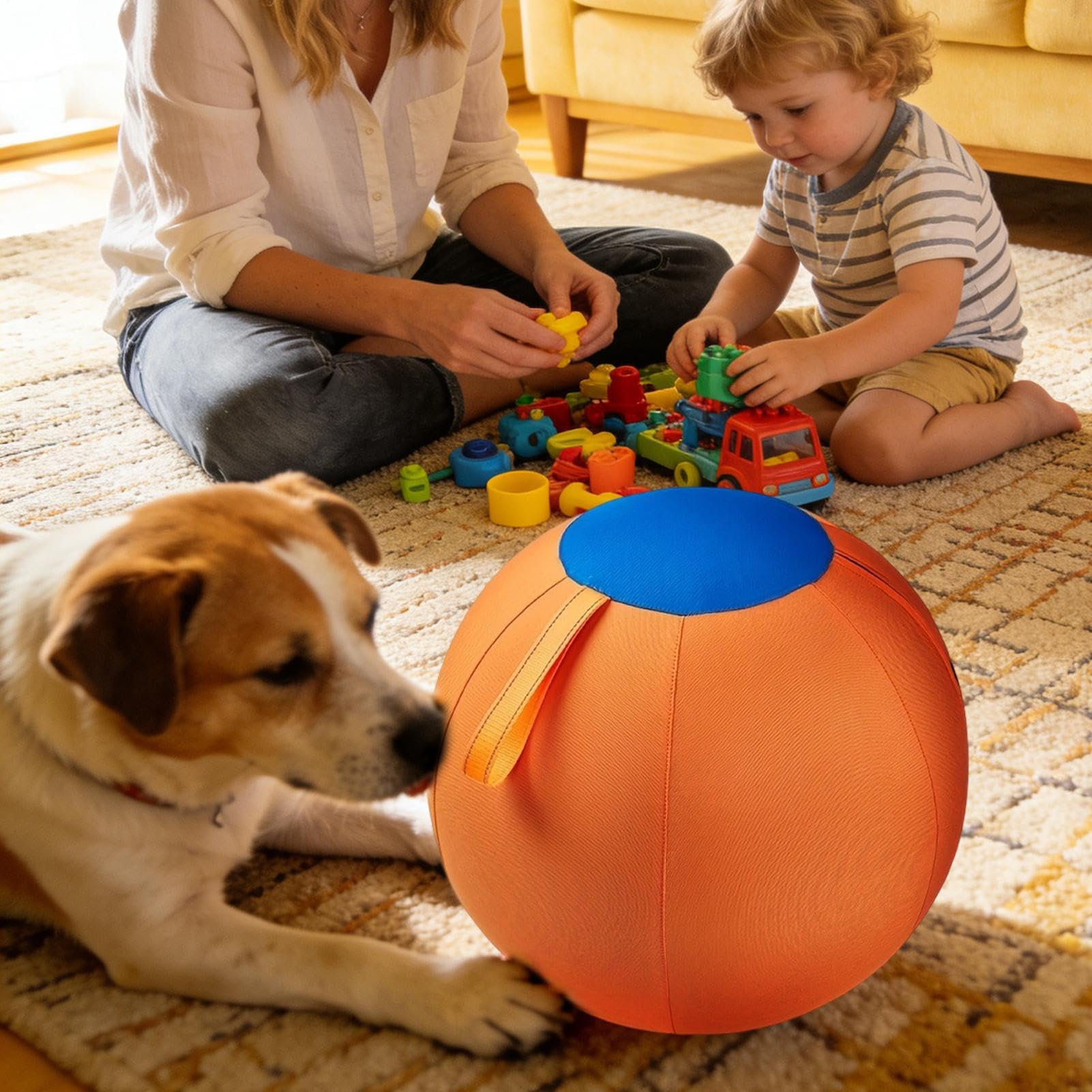 Pelota para Perro Juguete Inflable Gigante de 45 cm Resistente a Desgarros | Juguetes para Perro Para Juego y Buscar Ejercicio Cachorro Interior y Exterior