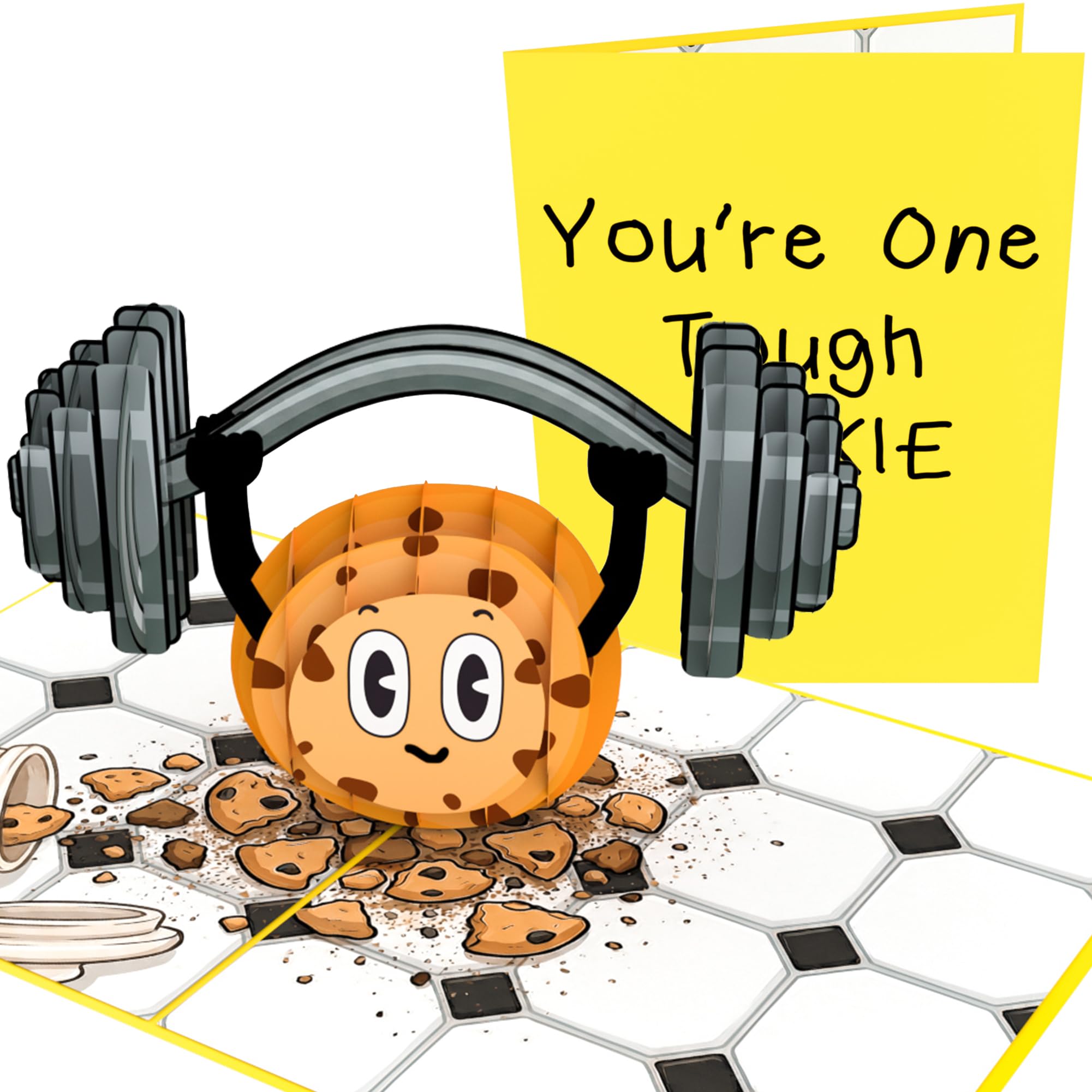 PopLife You’re One Tough Cookie 3D Pop Up Card - Cute Encouragement Card, Funny Get Well, Feel Better, Sympathy, Motivation Greeting, Just Because - For Mom, Dad, Son, Daughter, Sister, Bro, Friends