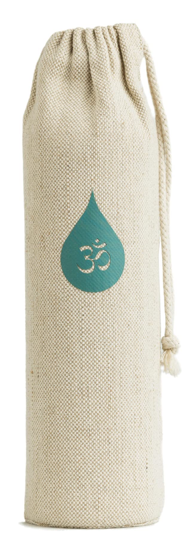 Omwater Gratitude Recycelte Glasflasche 1,2L Schwermetallfrei mit luftdichter Kappe und widerstandsfähiger Hanf-/Baumwollhülle für Reisen, zum Mitnehmen ins Fitnessstudio, Büro, Strand, Urlaub