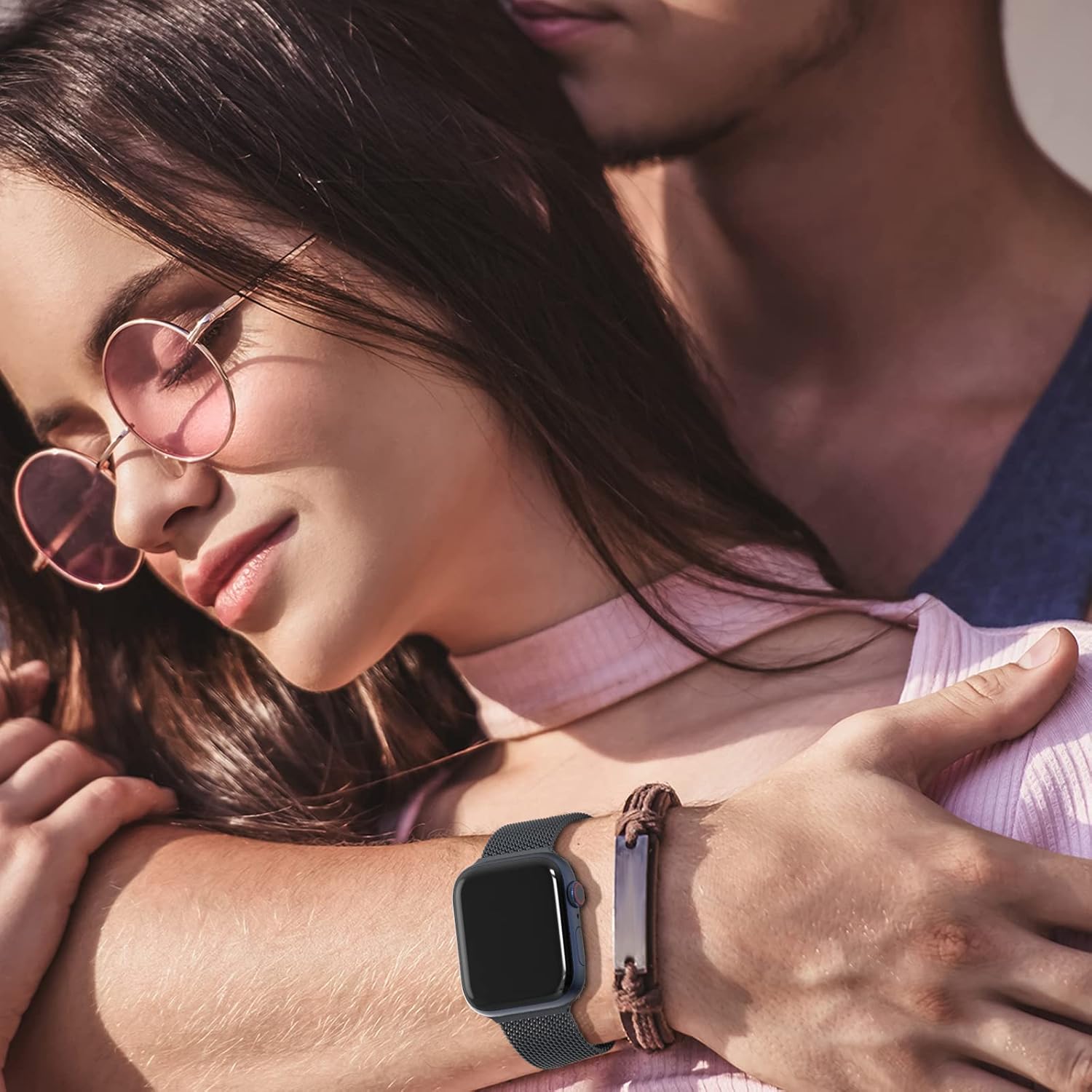 EPULY Compatible with Apple Watch Band 38mm 40mm 41mm 42mm Series 10 11, Stainless Steel Mesh Loop Magnetic Clasp Bands for iWatch Series 9 8 7 6 5 4 SE3 2 Women Men - 42/41/40/38mm Space Gray - Image 8