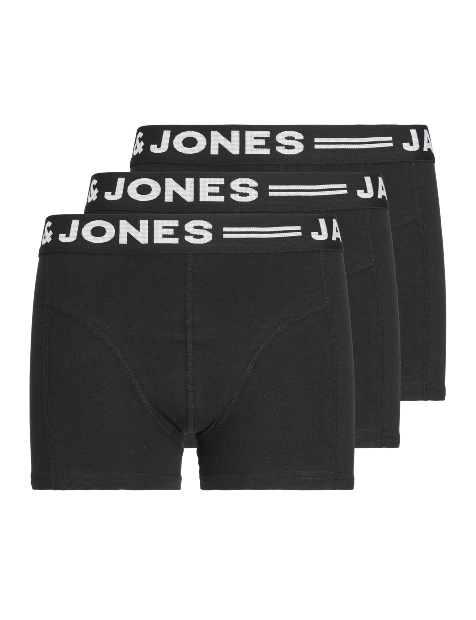 JACK & JONES Boy's Sense Trunks Noos Jnr Pack of 3 Boxer shorts, Black - White, 164