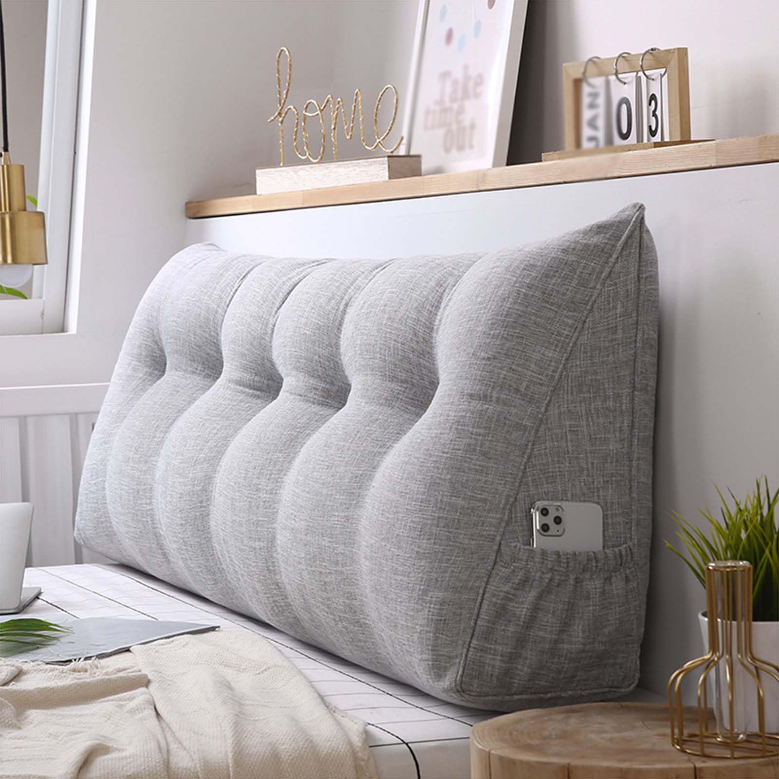 Cuscino per Testiera Triangolare Rimovibile Cuscino Triangolare per Testiera del Letto Divano Camera da Letto per TV E Lettura Cuscini Testata Letto Cuscino Lombare,A,100x50x20cm