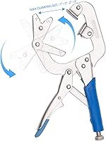 Vista 3 de DRAGONITE Alicates para tubos de soldadura de 10 pulgadas, abrazadera C de bloqueo con almohadillas en V ajustables grandes, liberación rápida
