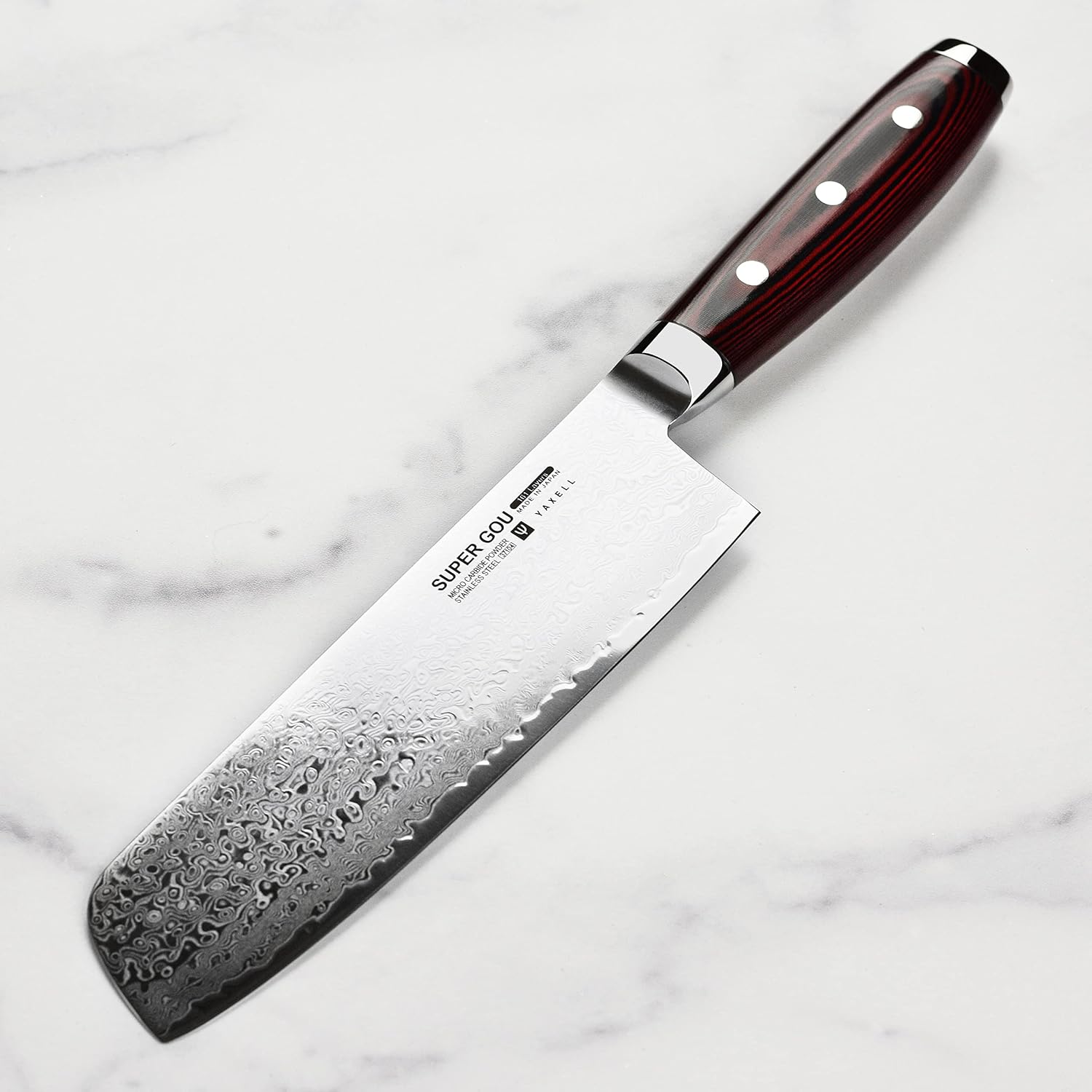 Yaxell Super Gou 7" Nakiri Knife - Made in Japan - 161 Layer SG2 Stainless Damascus