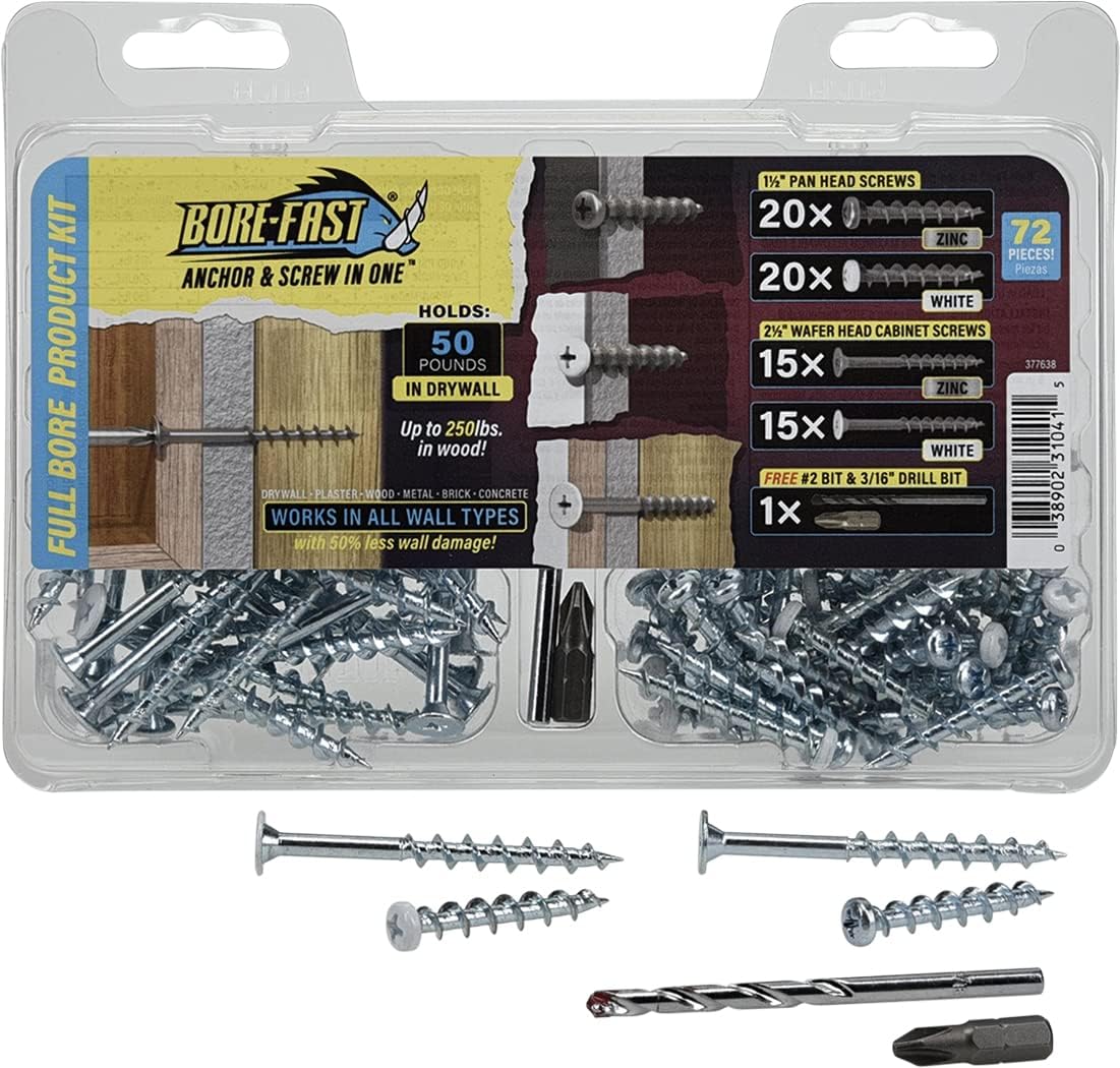 Hillman 377638 Borefast Drywall Anchors, No Size, Silver, 3