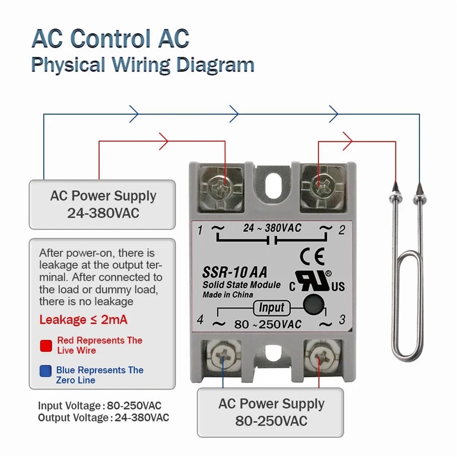 1 Uds SSR-25DA SSR-40DA SSR-25AA SSR-40AA SSR-40DD SSR 10A 25A 40A DD DA AA módulo de relé de estado sólido for Control de temperatura PID(DD,SSR-40A)