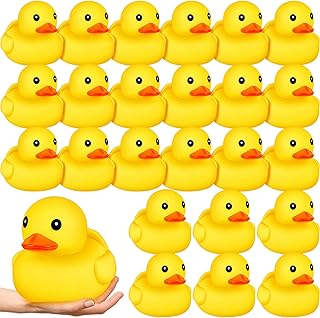 Jumbo Rubber Duck 7 Inch Large Yellow Duck Bath Toy Giant Rubber Ducks Big Floating Squeaky Duck Bathtub Toy for Shower Birthday Party Supplies Favors Decoration (12 Pcs)