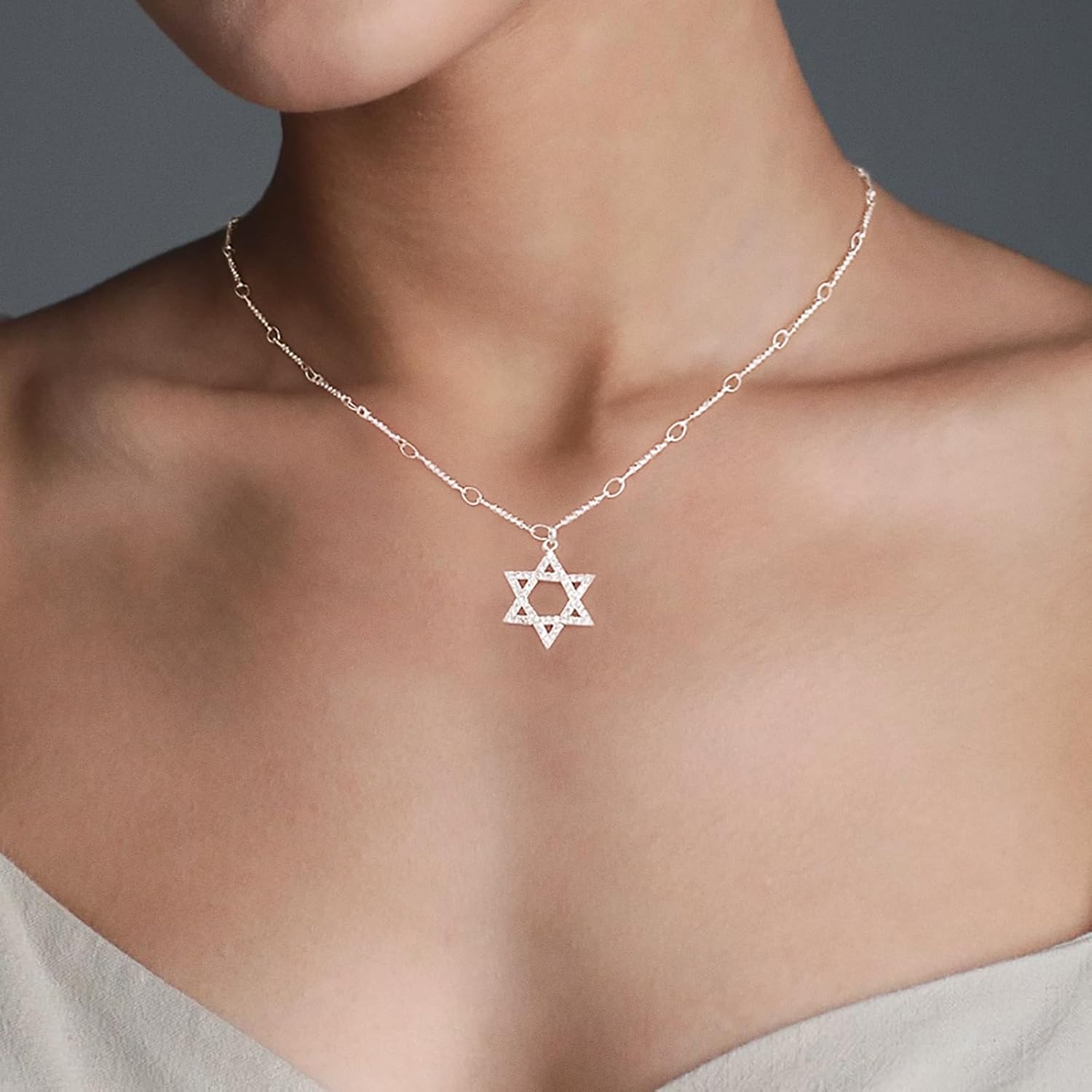 Kyerlyn Dainty Necklaces for Women Hollow Heart Necklace/David Star Lover Pendant Sun Tag Necklace Women Jewelry Girls Gift - Image 2