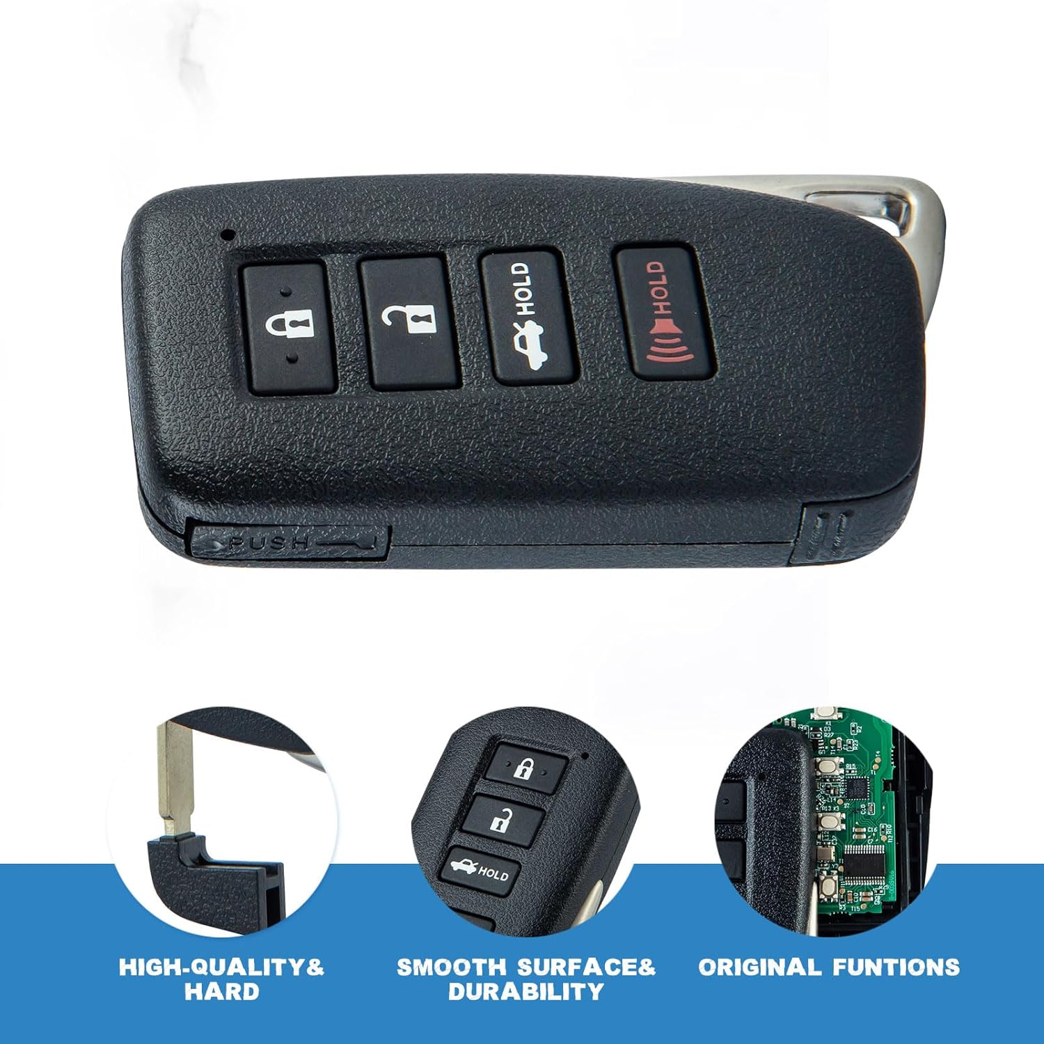 Key Fob Replacement Compatible for Lexus IS250 2014 2015 2016 for Lexus IS350 2014 2015 2016 2017 2018 Smart Key Car Keyless Entry Remote Control HYQ14FBA 4 Button