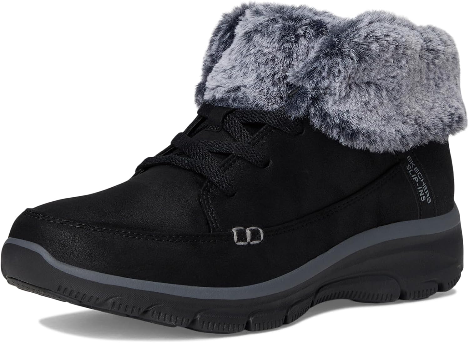 Black Microleather Faux Fur