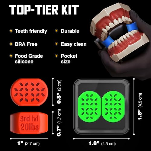 Miniatura 5 de Ejercitador de mandíbula para hombres y mujeres  4 piezas potente entrenador de mandíbula  Eliminador de doble barbilla  Tabletas de tóner de