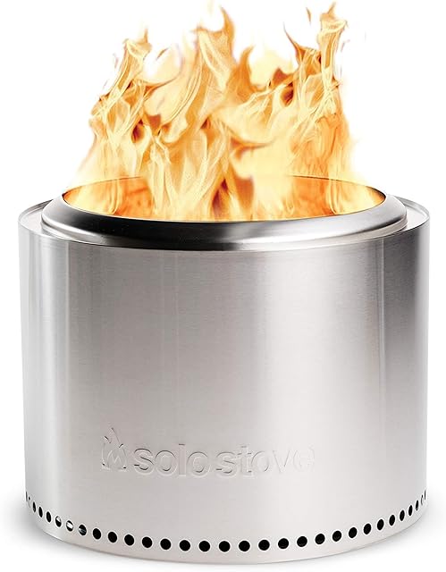 Solo Stove Fire Pit Bonfire 1.0 | Portable Fire Pit, Smokeless Patio Heater for Wood Burning, Low Smoke Outdoor Camping Heater, Stainless Steel, 49,5 x 35,5 cm, 9 kg